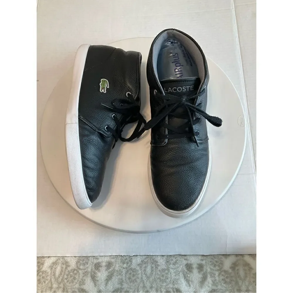 Lacoste Asparta High Top. Pebbled black leather, black. Men’s 10. Izod Alligator